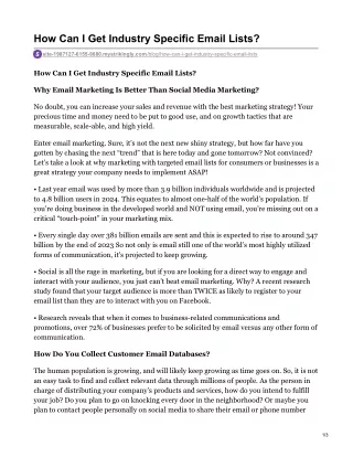how can i get industry specific email lists