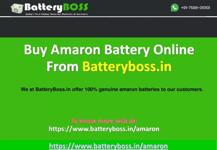 buy amaron battery online from batteryboss in