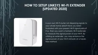 How to Setup Linksys WiFi Extender [Updated 2020]