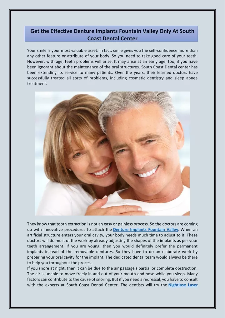 get the effective denture implants fountain