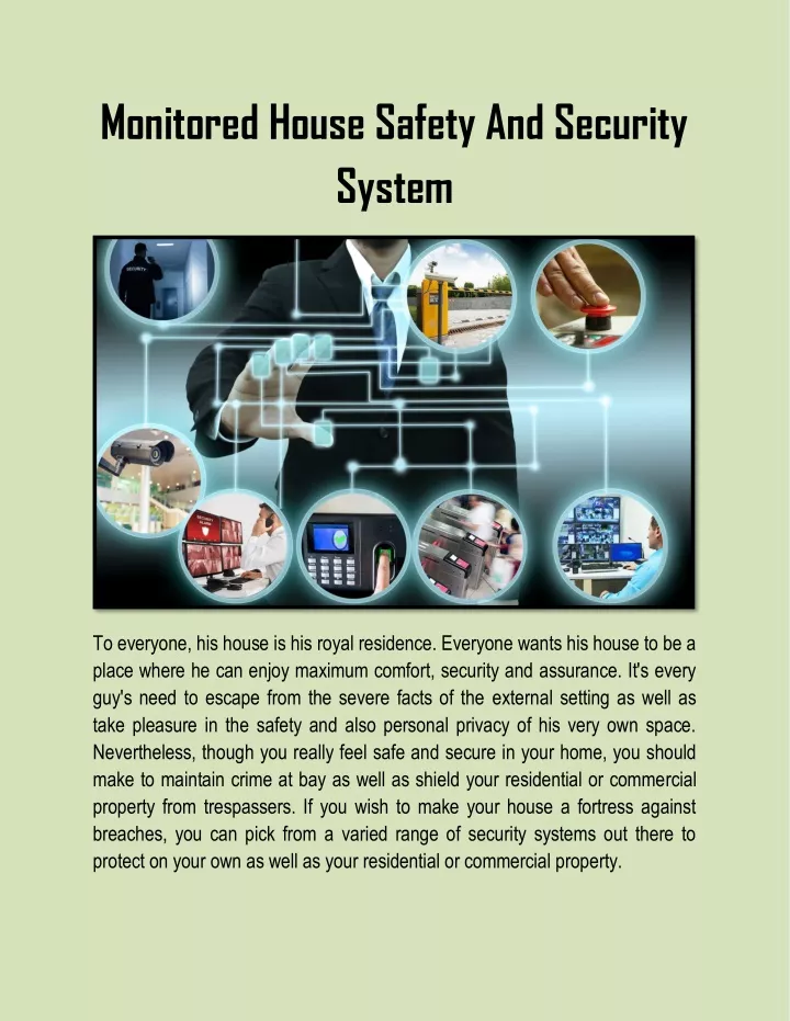 monitored house safety and security system