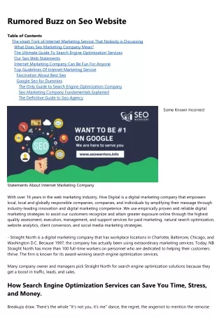 rumored buzz on seo website