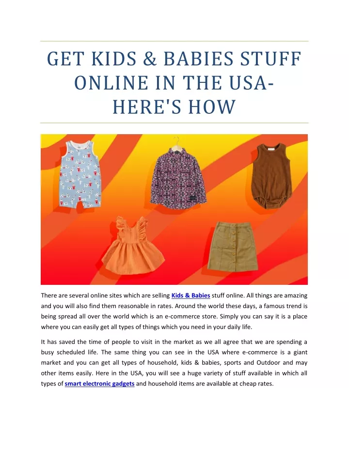 get kids babies stuff online in the usa here s how
