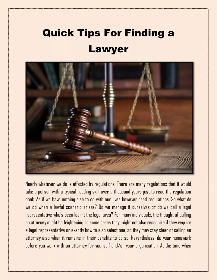 quick tips for finding a lawyer
