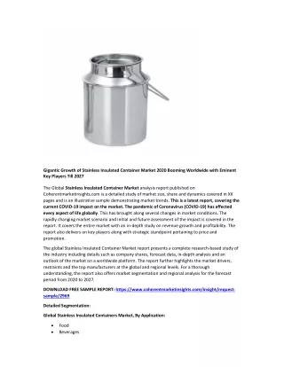 gigantic growth of stainless insulated container