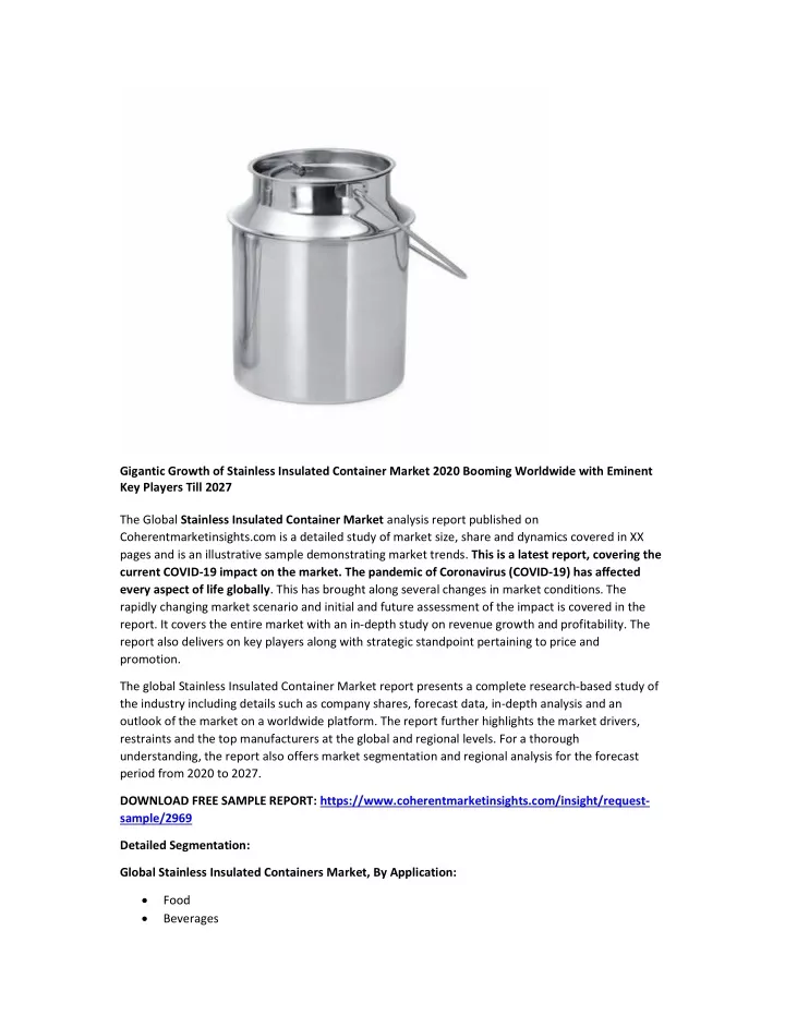 gigantic growth of stainless insulated container