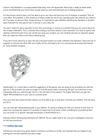 a mom s day necklace is a unique present that