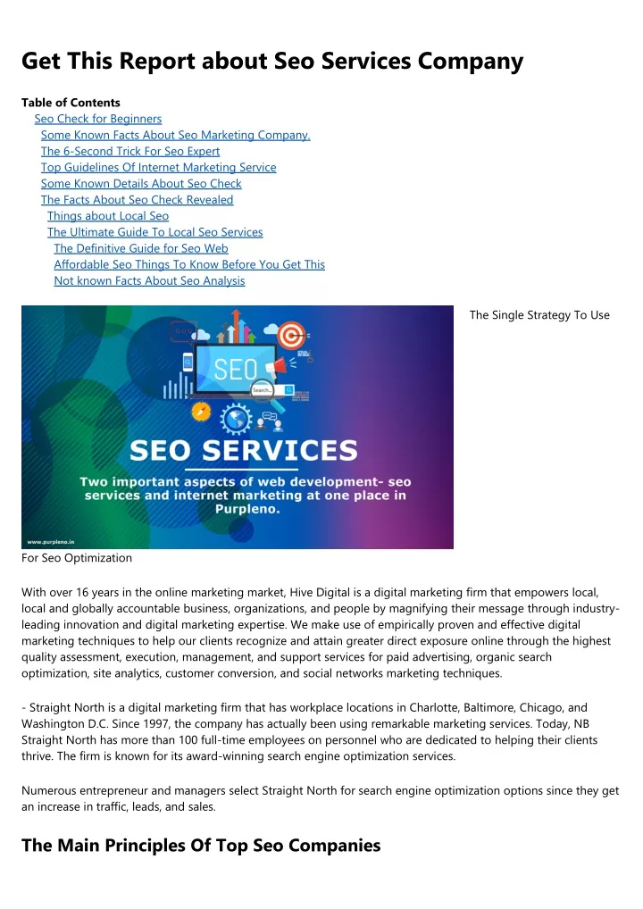 get this report about seo services company