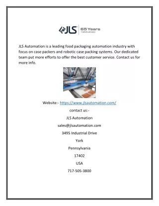 jls automation is a leading food packaging