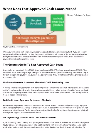 Fascination About Direct Payday Lenders Approved Loans