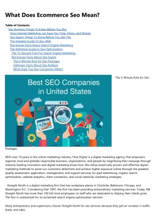 what does ecommerce seo mean