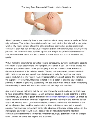 the very best removal of stretch marks solutions