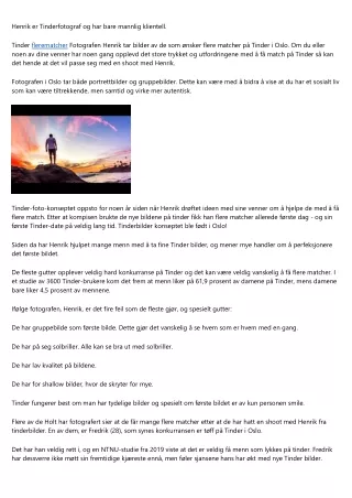 henrik er tinderfotograf og har bare mannlig