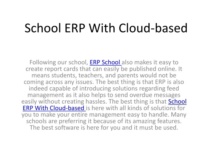 school erp with cloud based