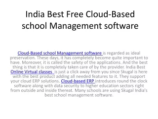 india best free cloud based school management software
