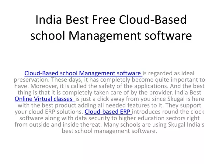 india best free cloud based school management software