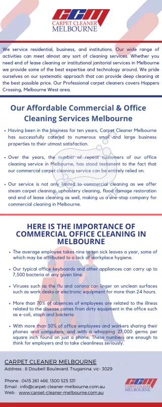 Why Do You Need Commercial Cleaners in Melbourne
