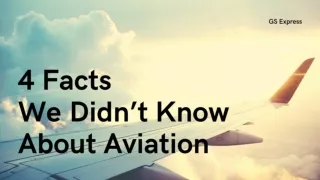 4 Facts We Didn’t Know About Aviation - GS Express