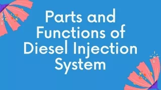 parts and functions of diesel injection system