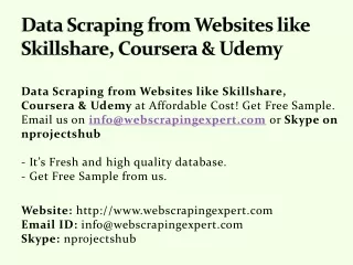 data scraping from websites like skillshare coursera udemy