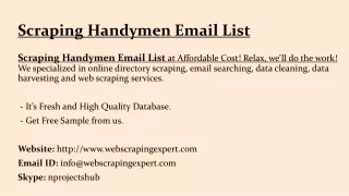 scraping handymen email list