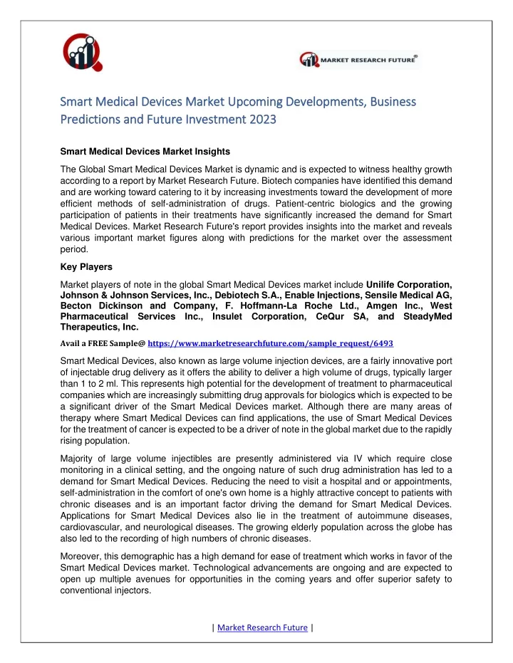smart medical devices market smart medical