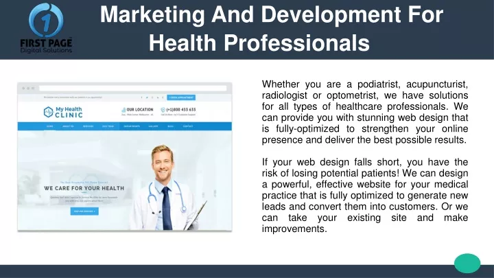 marketing and development for health professionals
