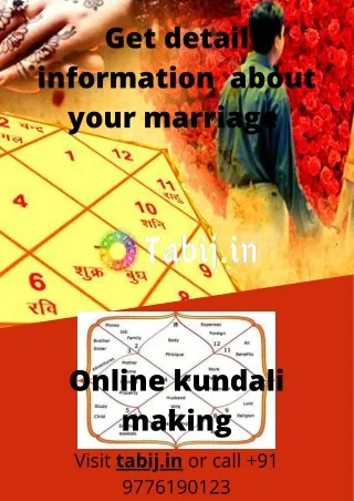 Online kundali making: Get Free kundli expectation examination for marriage by date of birth call  91 9776190123 or visi