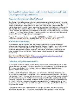 polyol and polyurethane market size by product