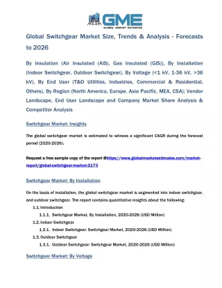 global switchgear market size trends analysis