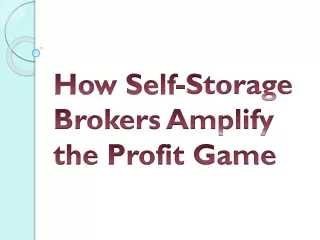 how self storage brokers amplify the profit game