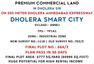 Dholera SIR Land & Plots at Dholera Smart City Call  91 7096961241