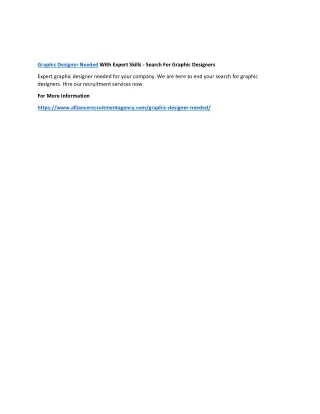 graphic designer needed with expert skills search