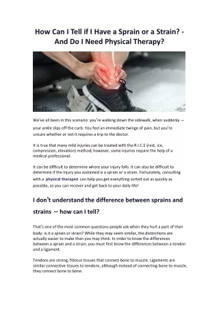 how can i tell if i have a sprain or a strain