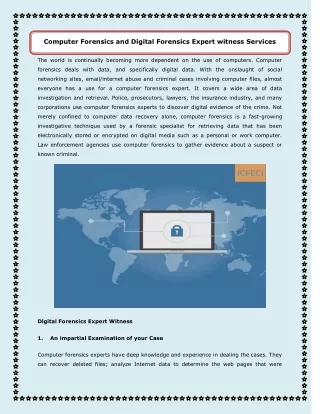computer forensics and digital forensics expert