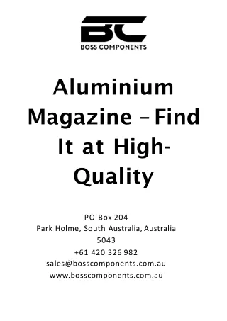 Aluminium Magazine – Find It at High-Quality