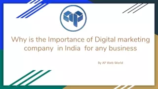 why is the importance of digital marketing company in india for any business