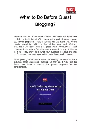 What to Do Before Guest Blogging
