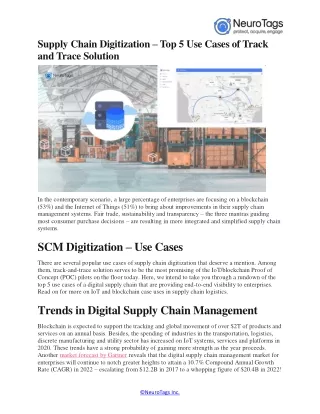 supply chain digitization top 5 use cases