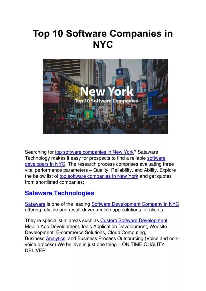 top 10 software companies in nyc