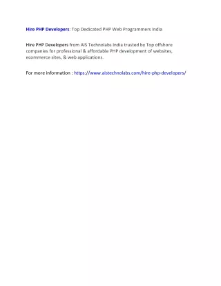 hire php developers top dedicated