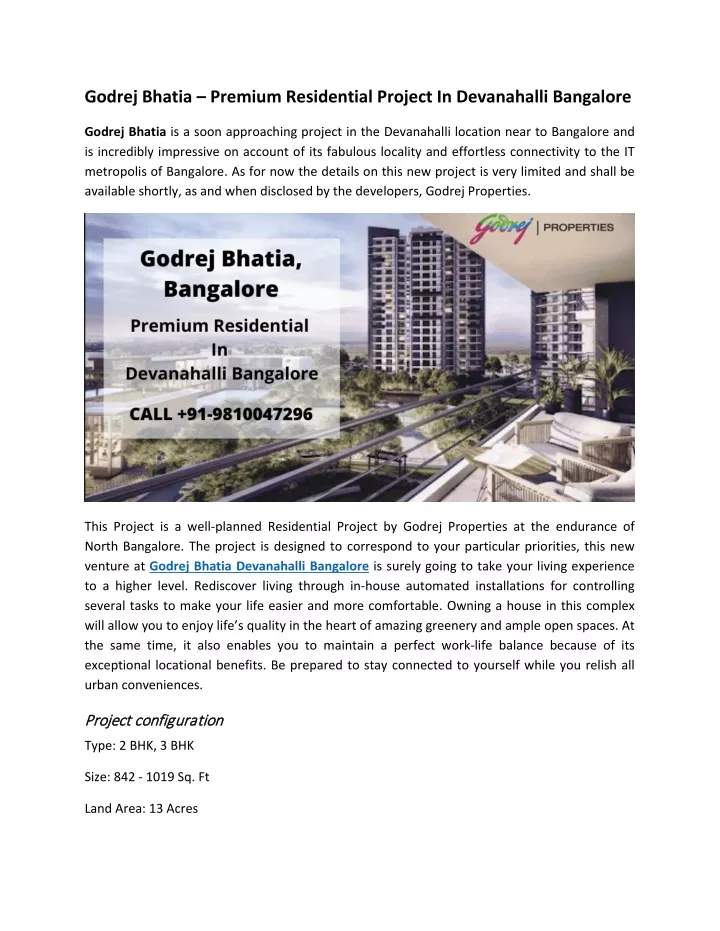 godrej bhatia premium residential project