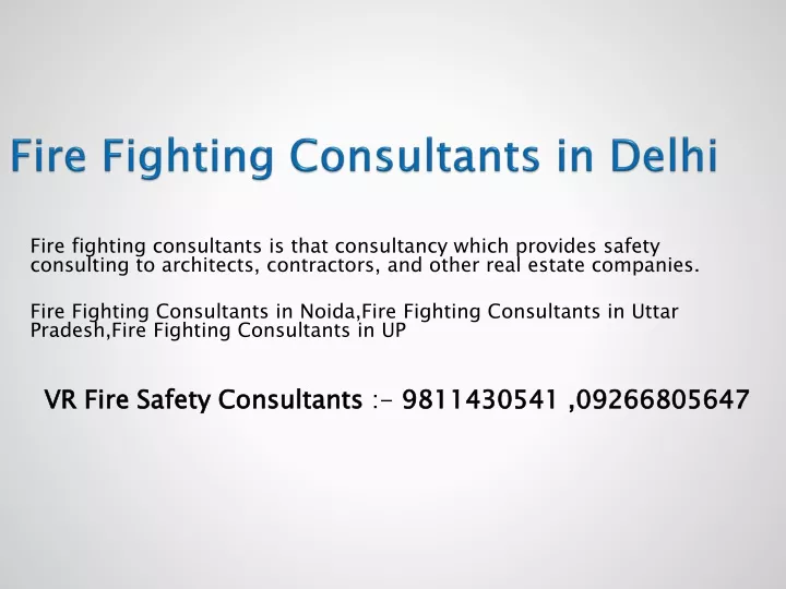 fire fighting consultants is that consultancy