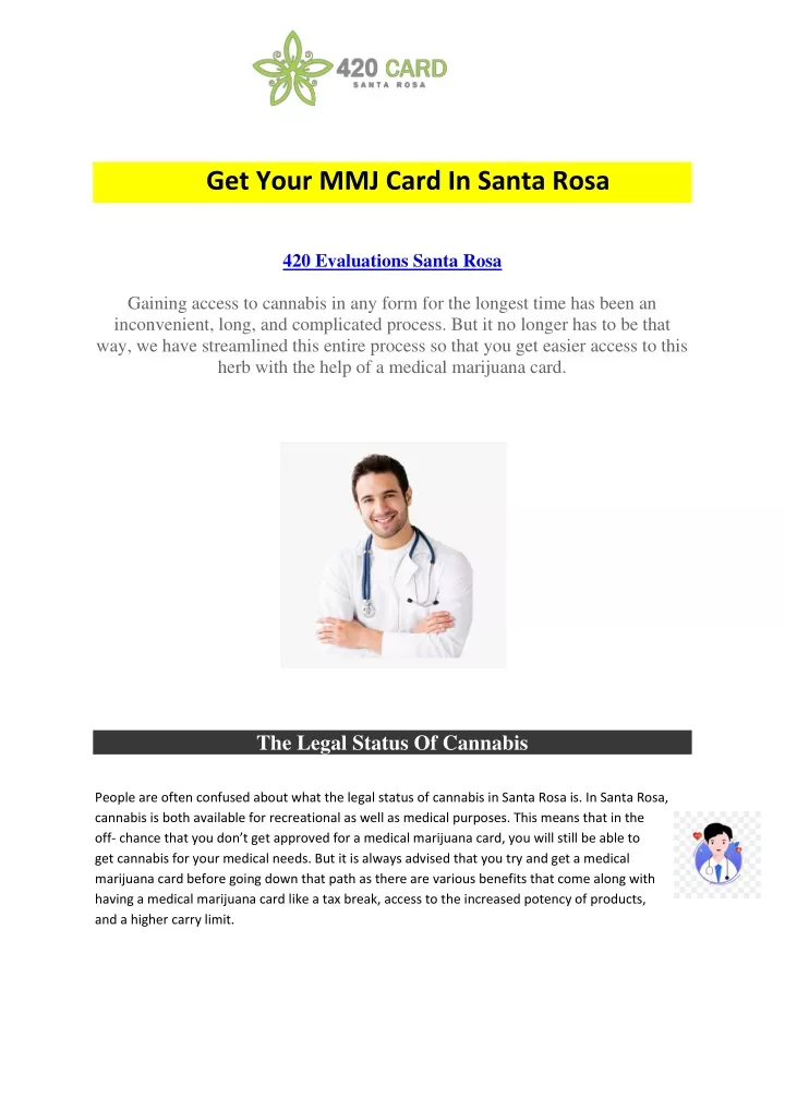 get your mmj card in santa rosa