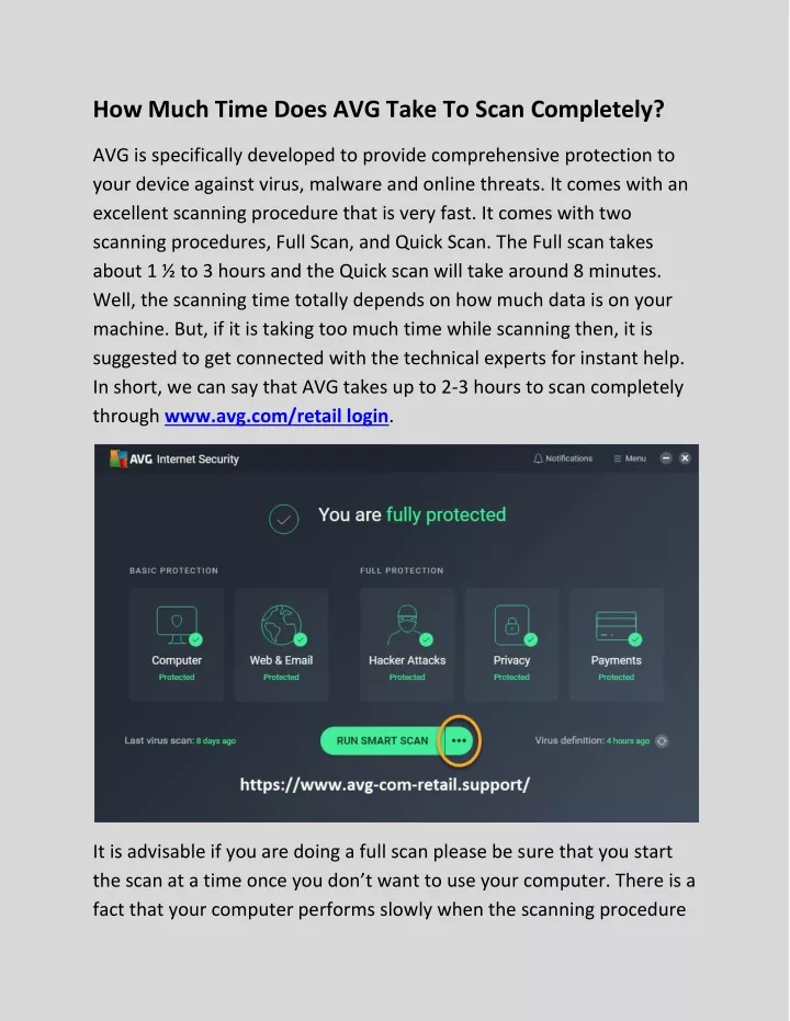 how much time does avg take to scan completely