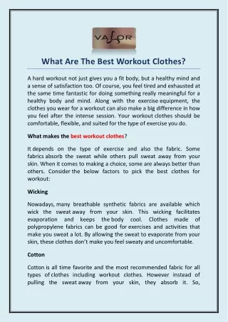 what are the best workout clothes