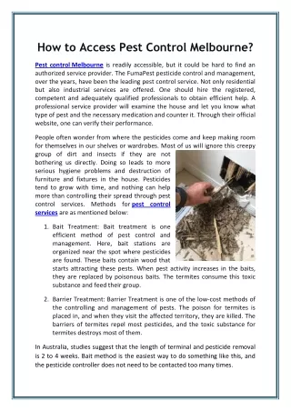 how to access pest control melbourne