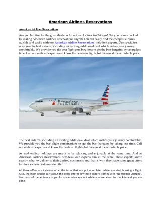 american airlines reservations