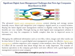 significant digital asset management challenges