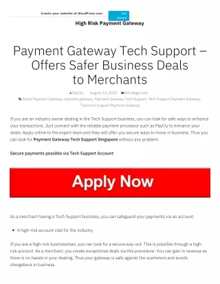 Payment Gateway Tech Support Singapore